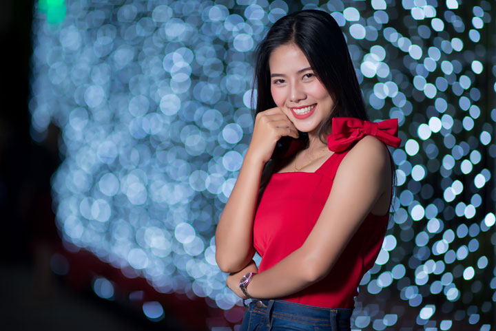 beautiful young asian Japanese woman walking street