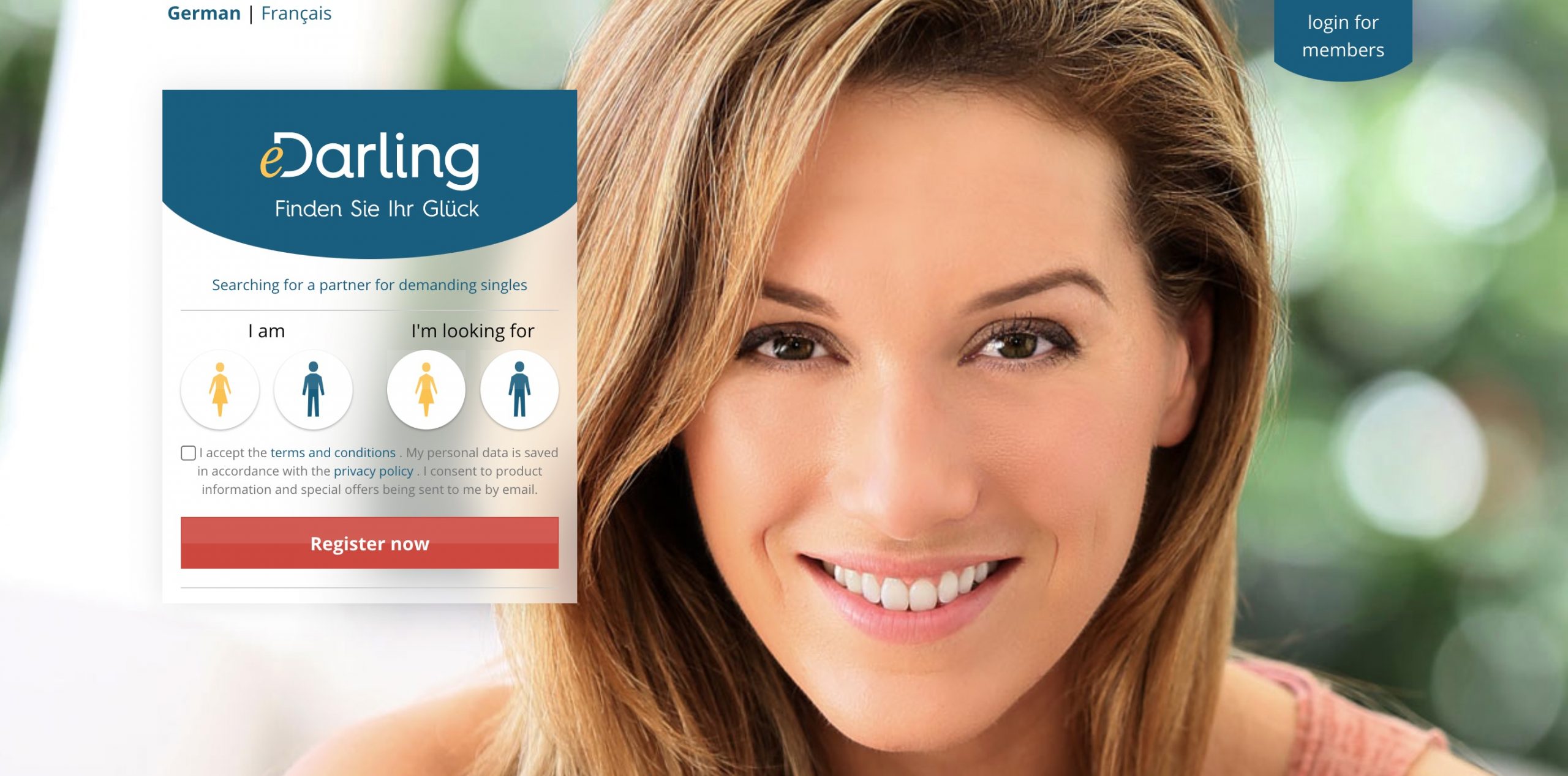 eDarling.ch main page