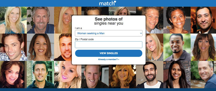 match.com main page