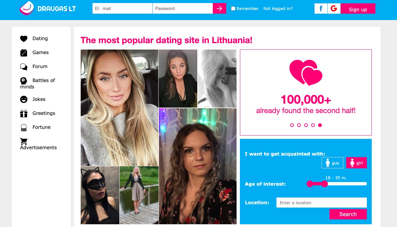 Draugas.lt main page