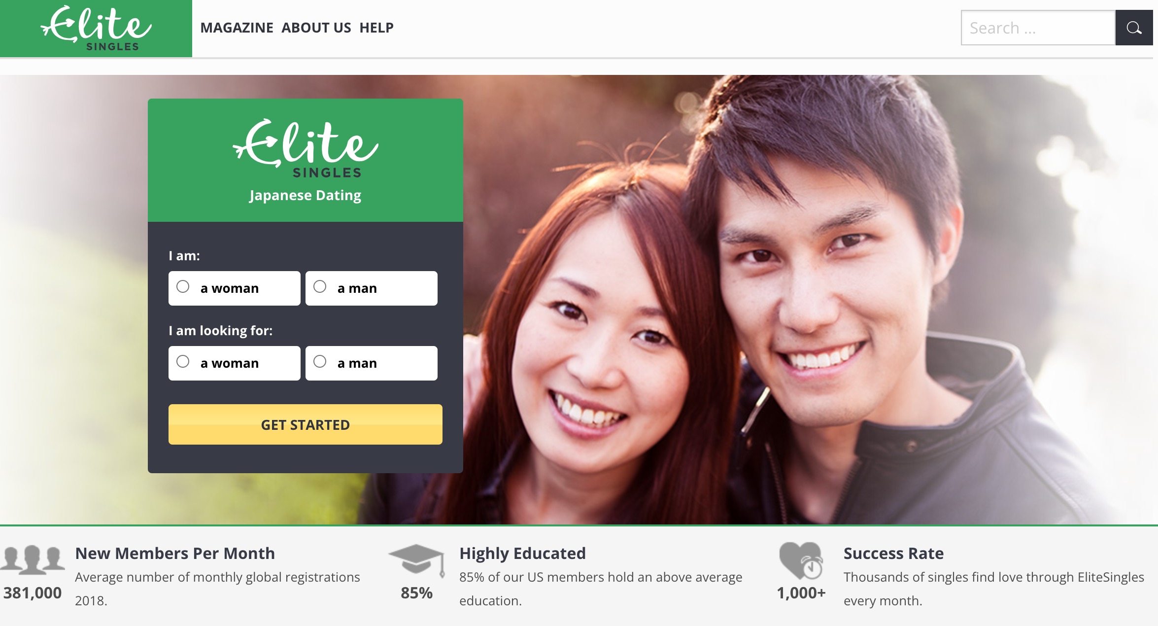 EliteSingles main page japanese