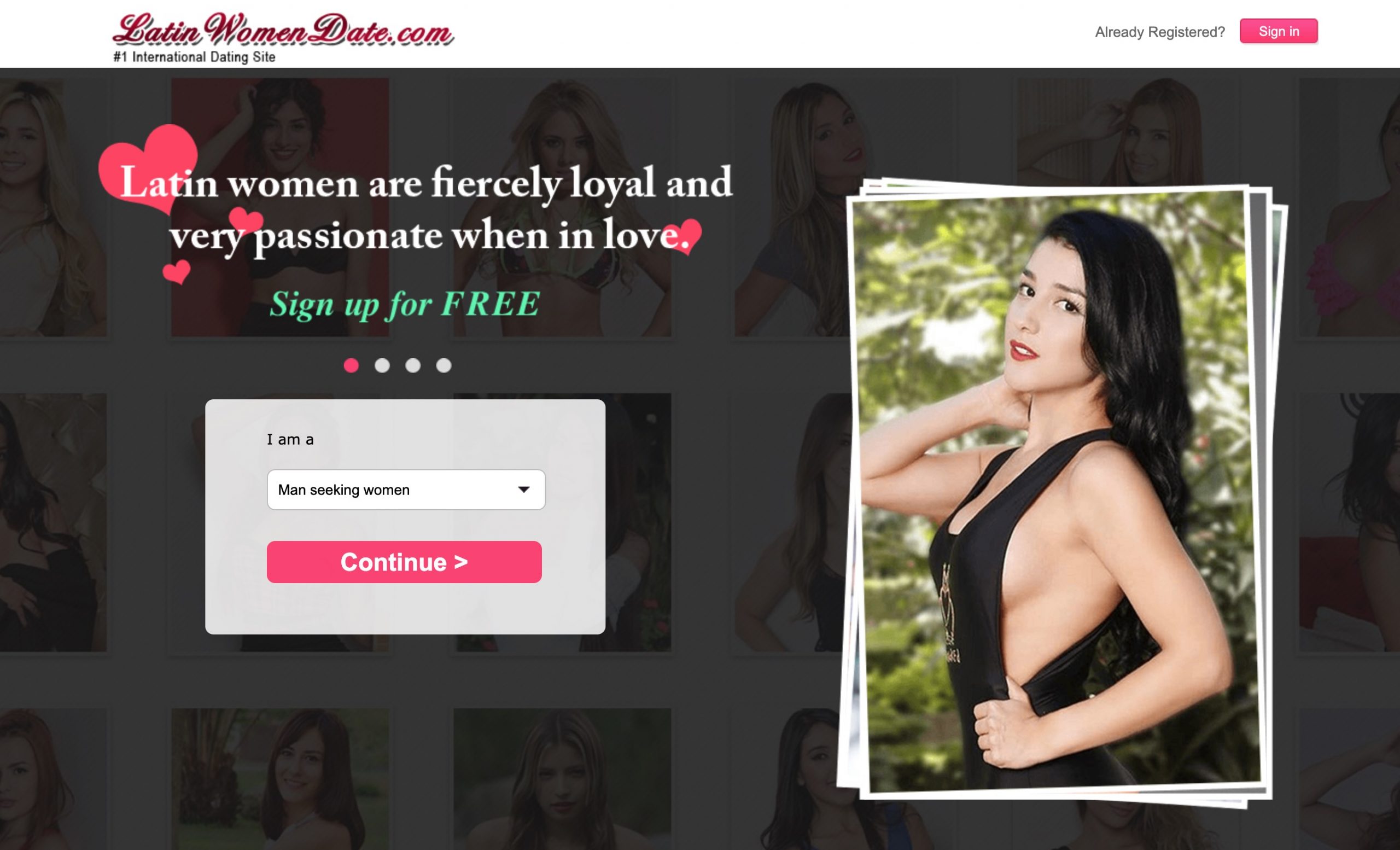 LatinWomenDate main page